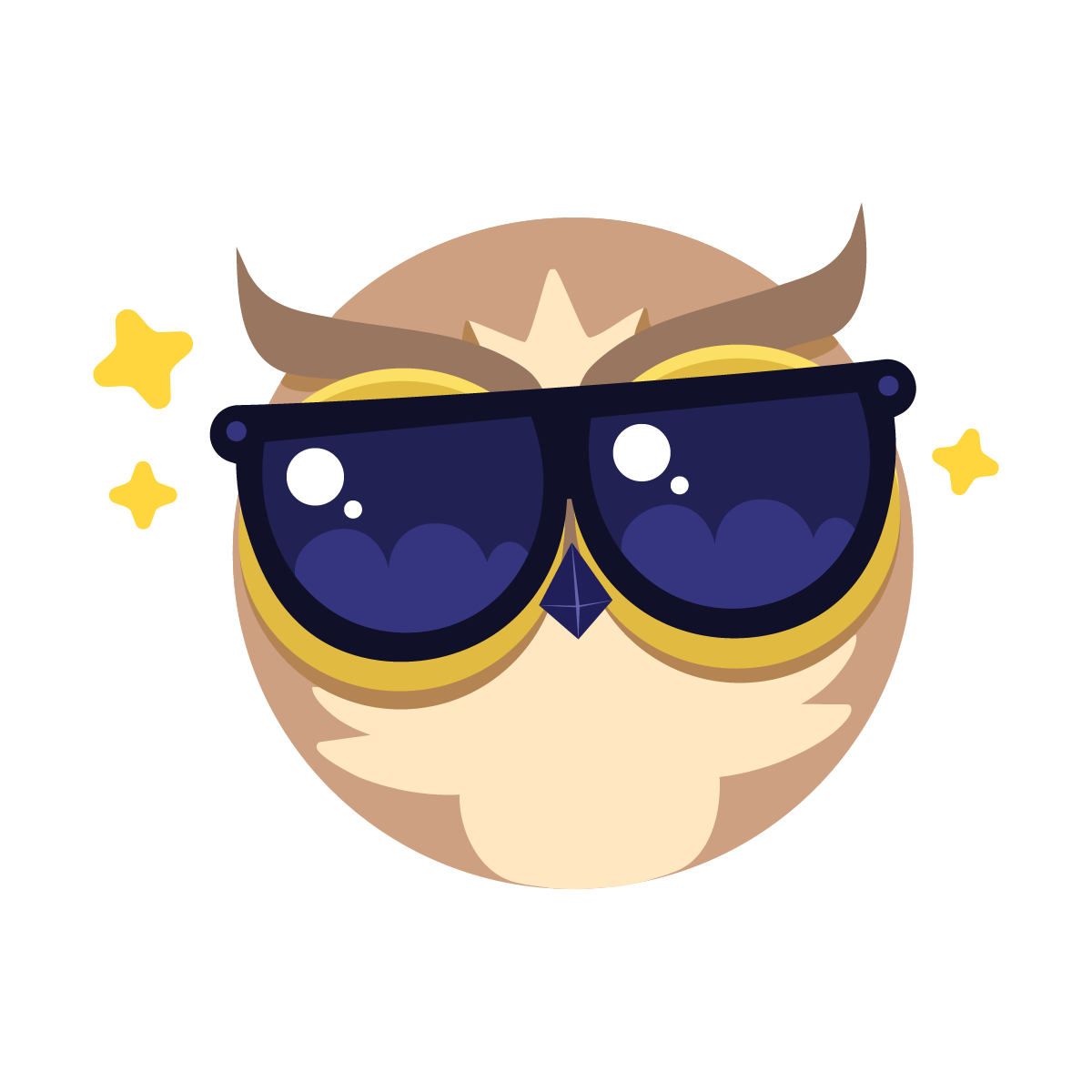 Owlie wearing sunglasses
