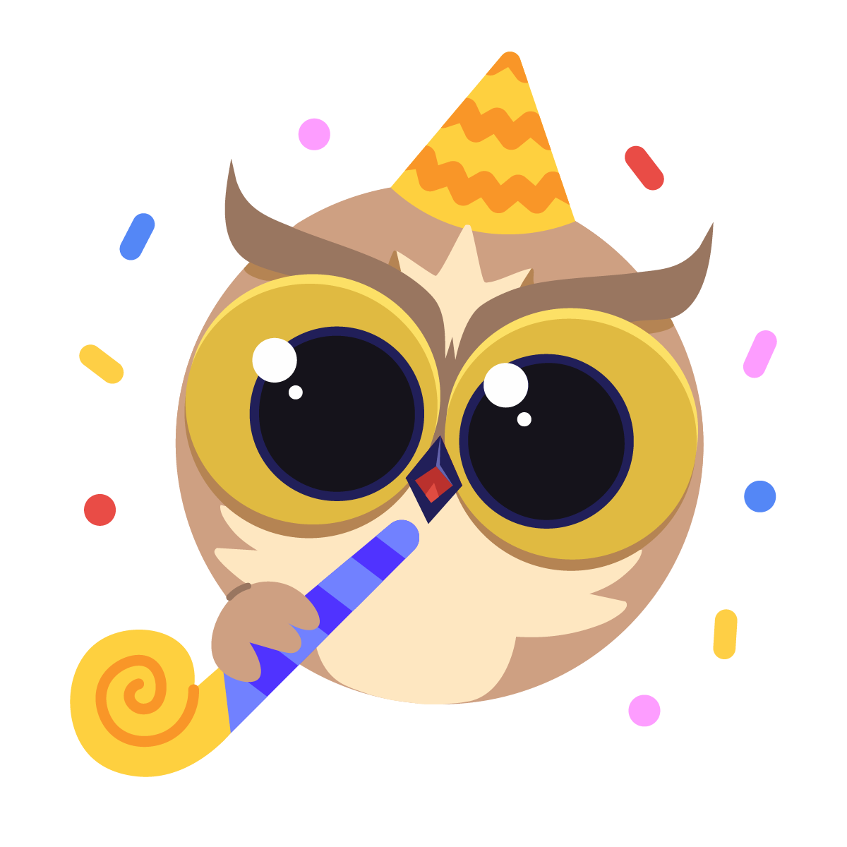 Owlie celebrating