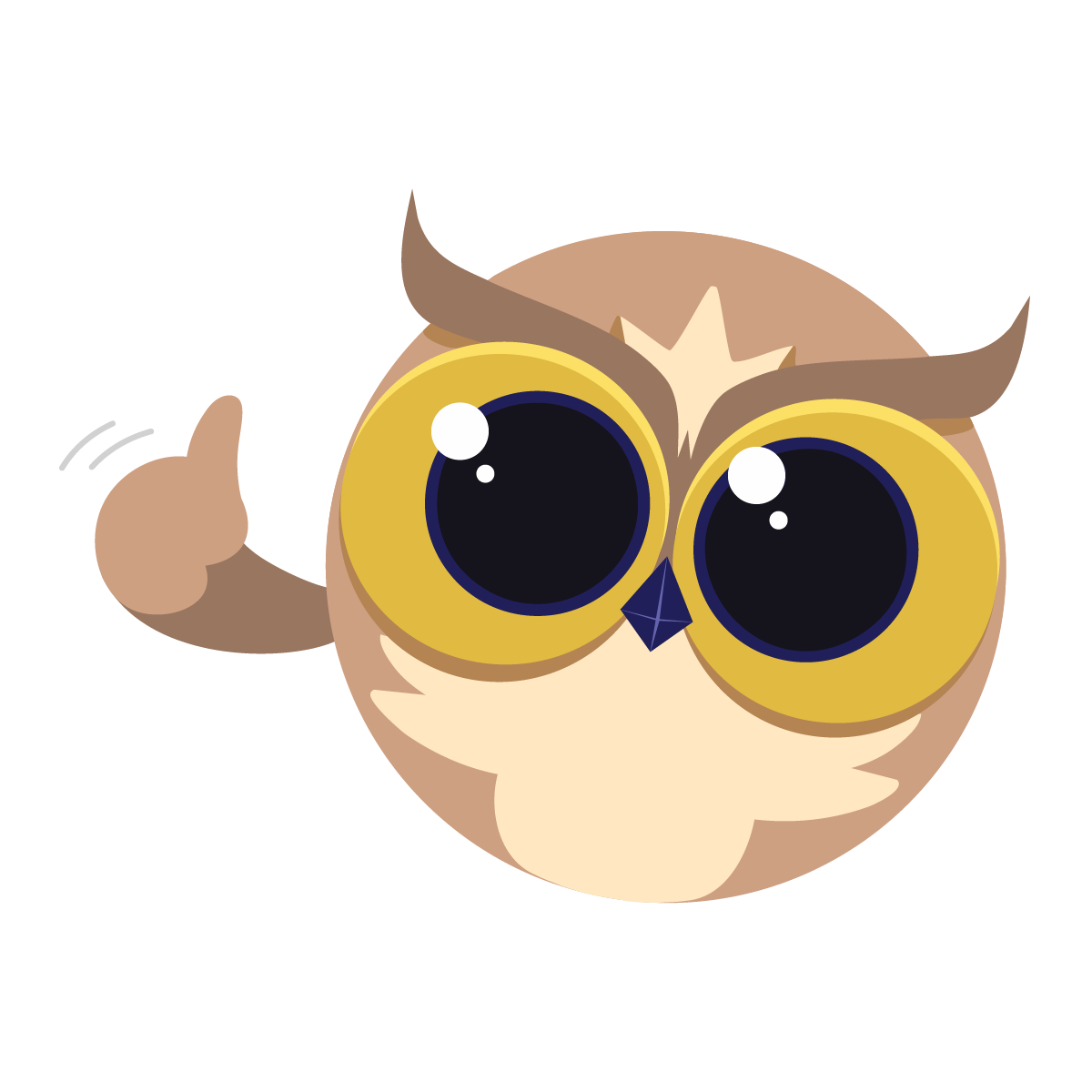 Owlie giving thumbs up