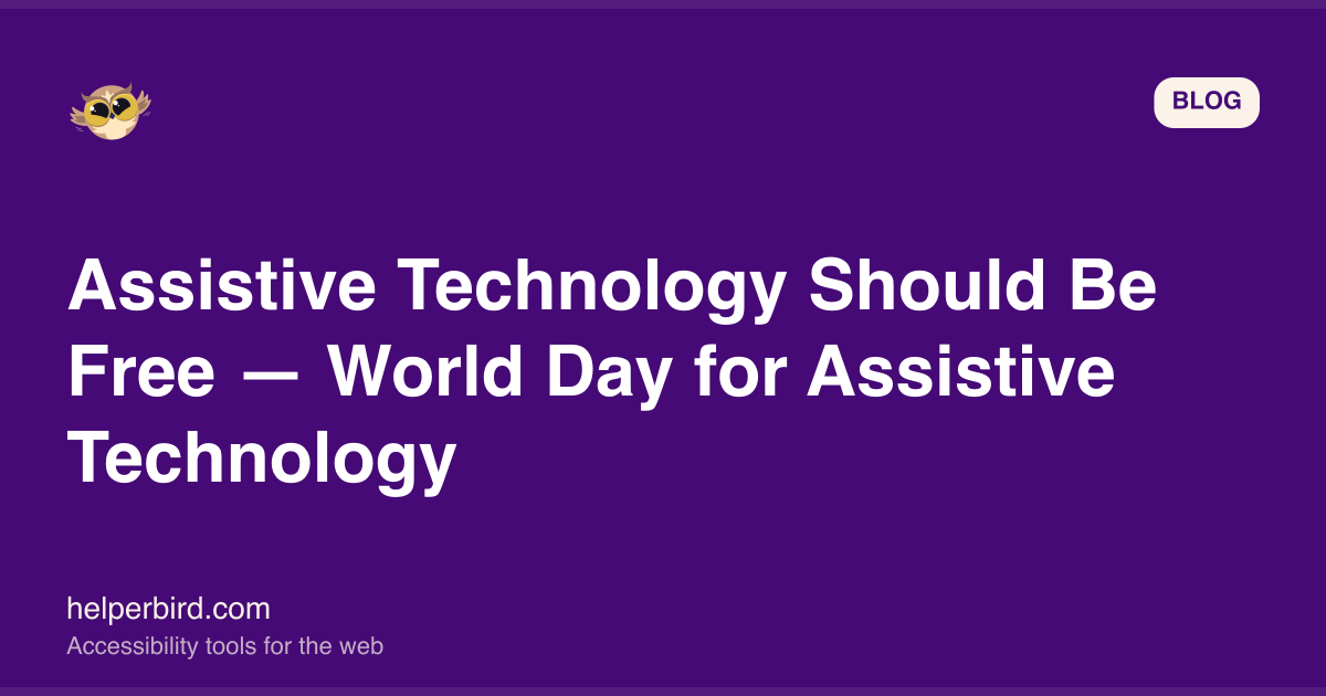 Why Assistive Technology Should Be Free