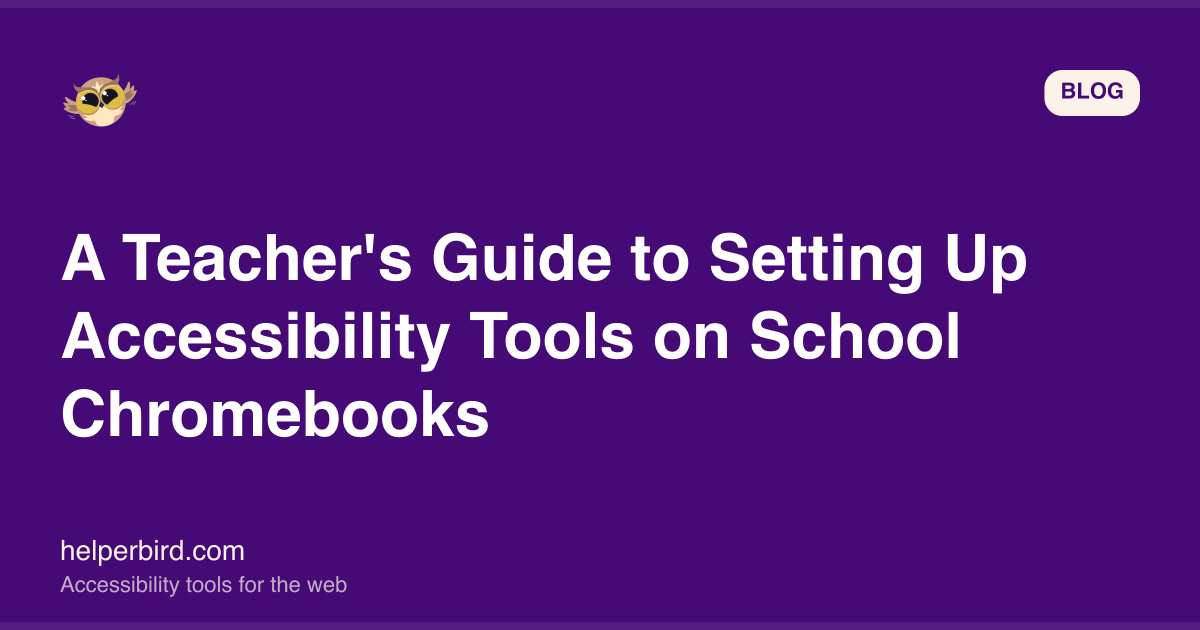 Accessibility on School Chromebooks