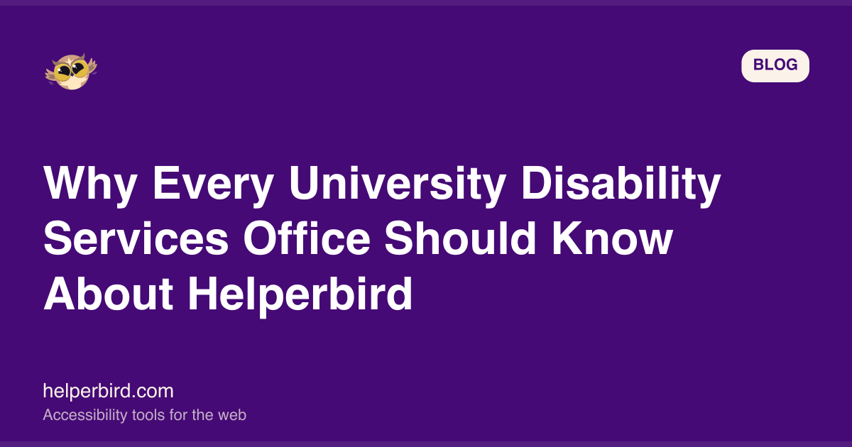Disability Services & Helperbird