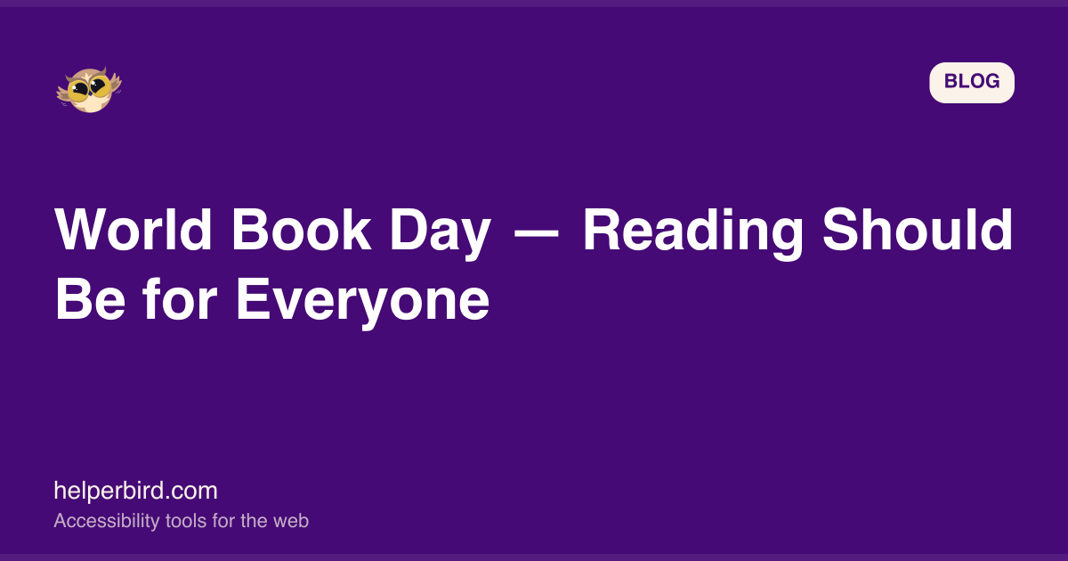World Book Day — Reading Should Be for Everyone